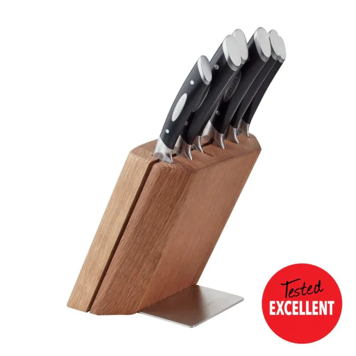 SCANPAN CLASSIC Knife Set Stainless Steel Handle 7pc Knife Block Set