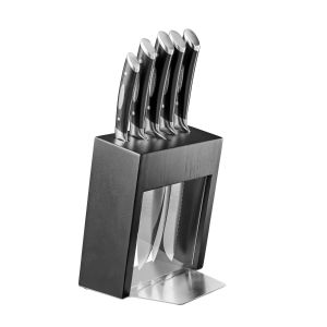 Scanpan Sax 6 Piece Acacia Knife Block Set With Sharpener - Kay Apparel  Aprons And Home Butchers Supplies